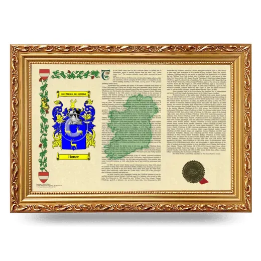 Honor Armorial Landscape Framed - Gold