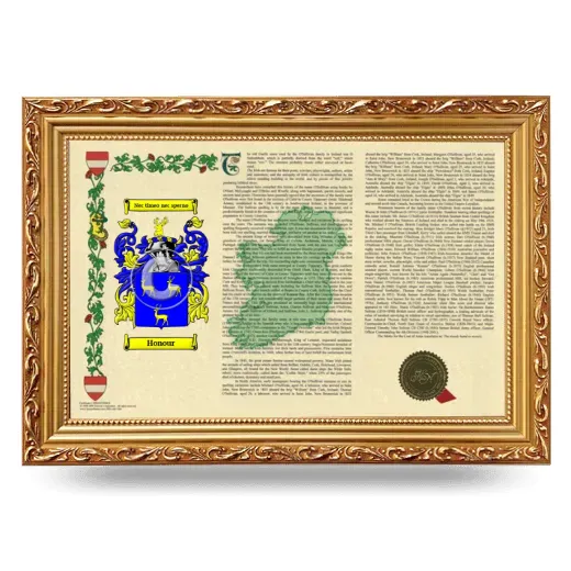 Honour Armorial Landscape Framed - Gold