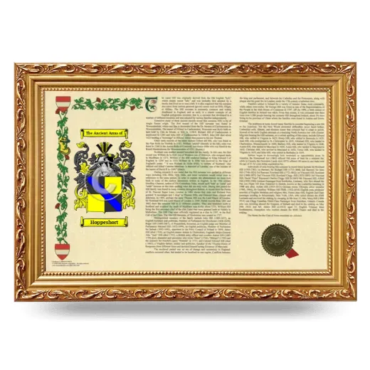 Hoppeshort Armorial Landscape Framed - Gold