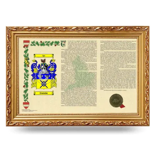 Horrake Armorial Landscape Framed - Gold