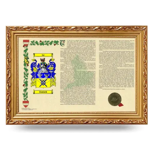Horrock Armorial Landscape Framed - Gold