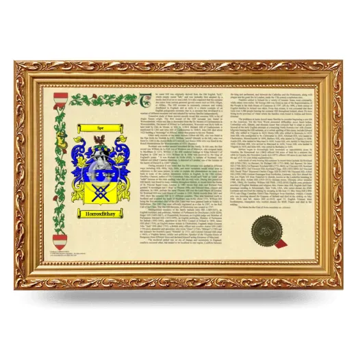 Horroxfithay Armorial Landscape Framed - Gold