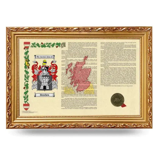 Houchen Armorial Landscape Framed - Gold