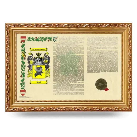 Houl Armorial Landscape Framed - Gold