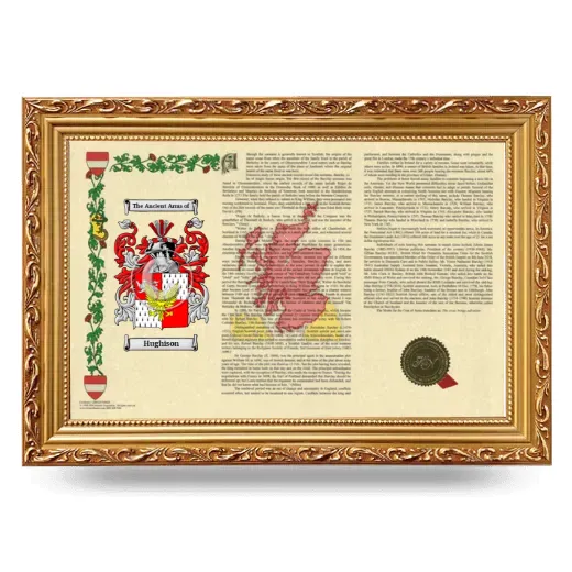 Hughison Armorial Landscape Framed - Gold