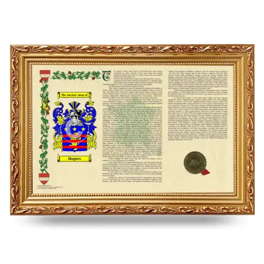 Hugues Armorial Landscape Framed - Gold