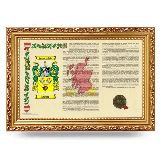Hunter' Armorial Landscape Framed - Gold