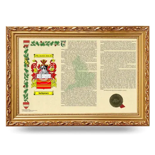Inckpeney Armorial Landscape Framed - Gold