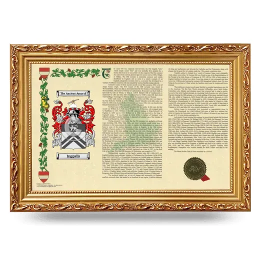 Inggalls Armorial Landscape Framed - Gold