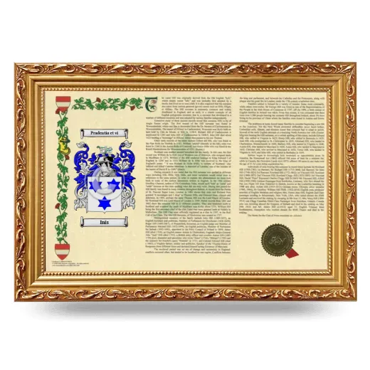 Inis Armorial Landscape Framed - Gold