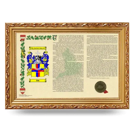 Irin Armorial Landscape Framed - Gold