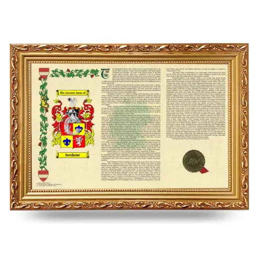 Isenhour Armorial Landscape Framed - Gold
