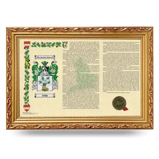 Isslip Armorial Landscape Framed - Gold
