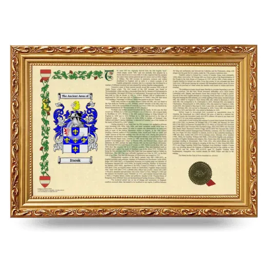 Itscok Armorial Landscape Framed - Gold