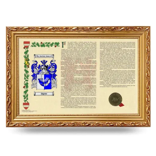 Jägers Armorial Landscape Framed - Gold