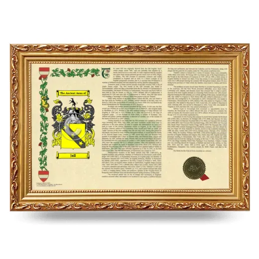 Jall Armorial Landscape Framed - Gold