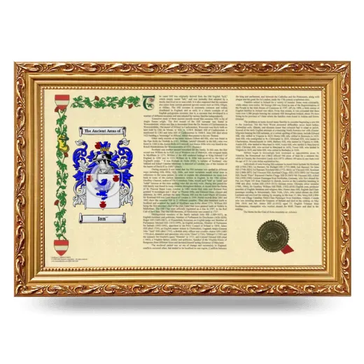 Jan'' Armorial Landscape Framed - Gold
