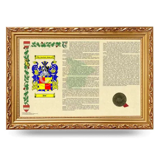 Jan'' Armorial Landscape Framed - Gold