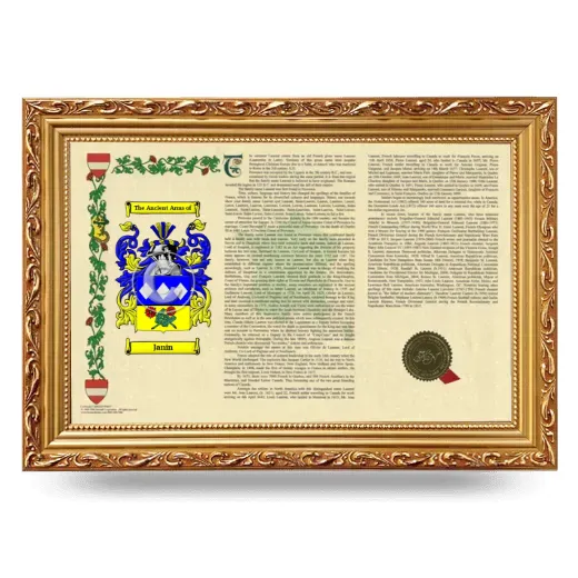 Janin Armorial Landscape Framed - Gold