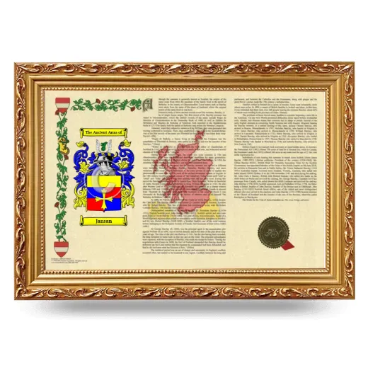 Jansan Armorial Landscape Framed - Gold
