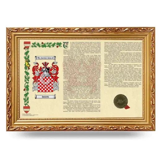 Jansen Armorial Landscape Framed - Gold