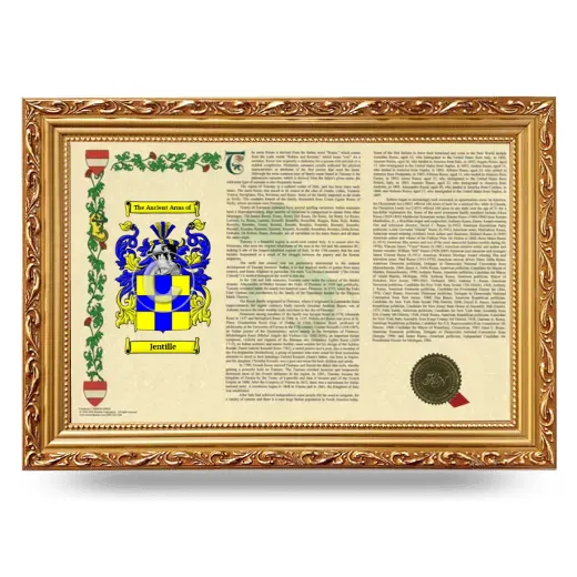 Jentille Armorial Landscape Framed - Gold