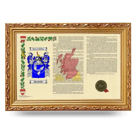 Jipsoombe Armorial Landscape Framed - Gold