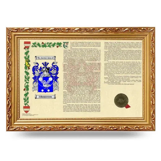 Johannesson Armorial Landscape Framed - Gold