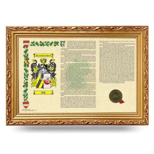 Jorg Armorial Landscape Framed - Gold