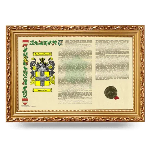 Jouberton Armorial Landscape Framed - Gold