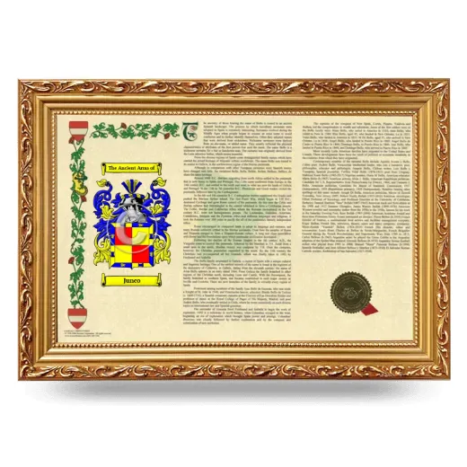 Junco Armorial Landscape Framed - Gold
