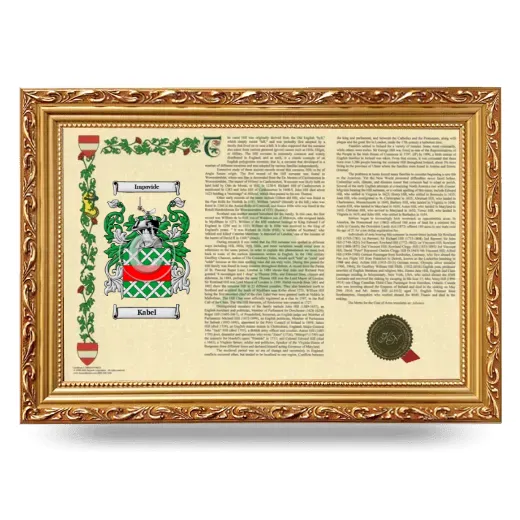 Kabel Armorial Landscape Framed - Gold