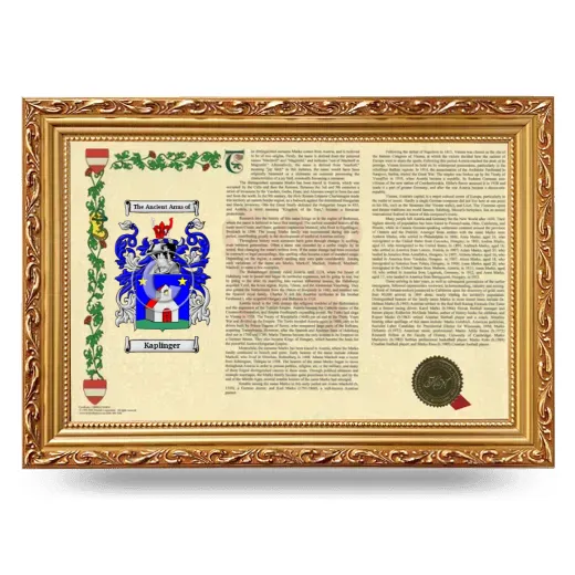Kaplinger Armorial Landscape Framed - Gold