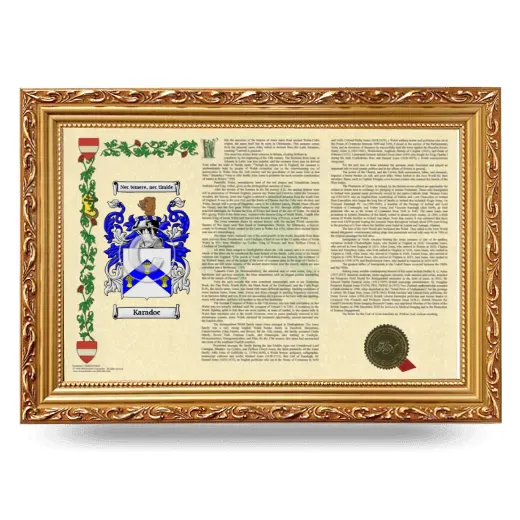 Karadoc Armorial Landscape Framed - Gold