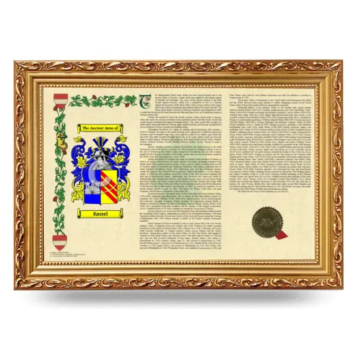Kassel Armorial Landscape Framed - Gold