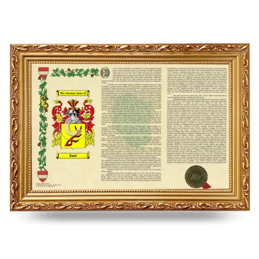 Kazi Armorial Landscape Framed - Gold