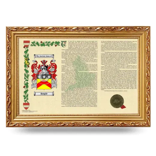 Keaple Armorial Landscape Framed - Gold