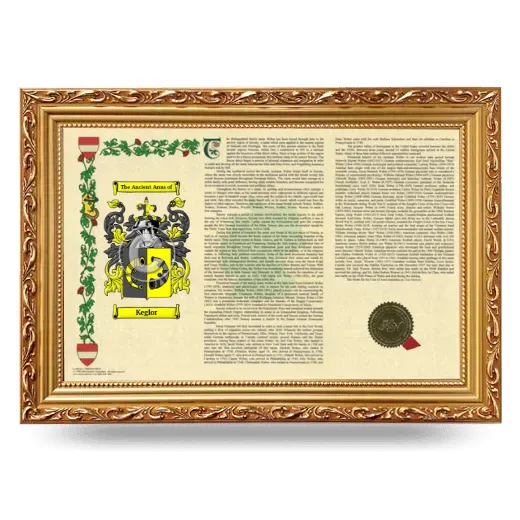 Keglor Armorial Landscape Framed - Gold