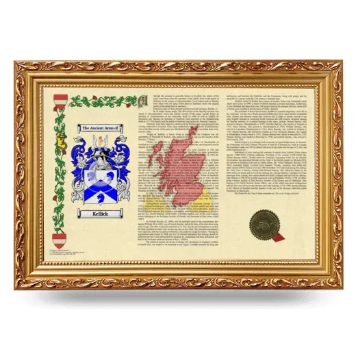 Kellick Armorial Landscape Framed - Gold