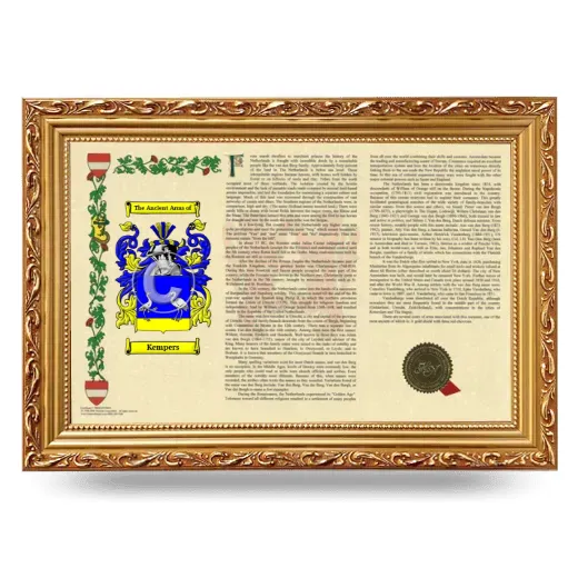 Kempers Armorial Landscape Framed - Gold