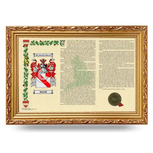 Keryell Armorial Landscape Framed - Gold