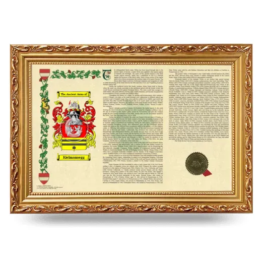 Kielmansegg Armorial Landscape Framed - Gold