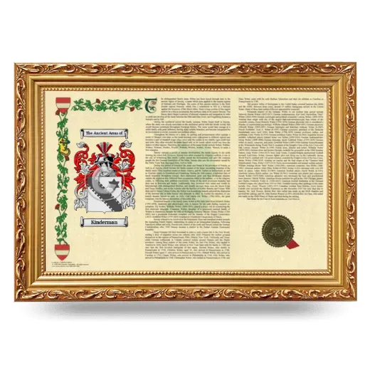 Kinderman Armorial Landscape Framed - Gold