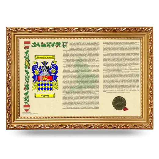 Kipping Armorial Landscape Framed - Gold