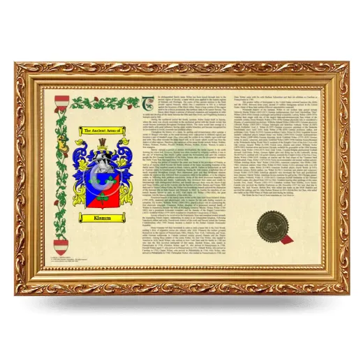 Klamm Armorial Landscape Framed - Gold