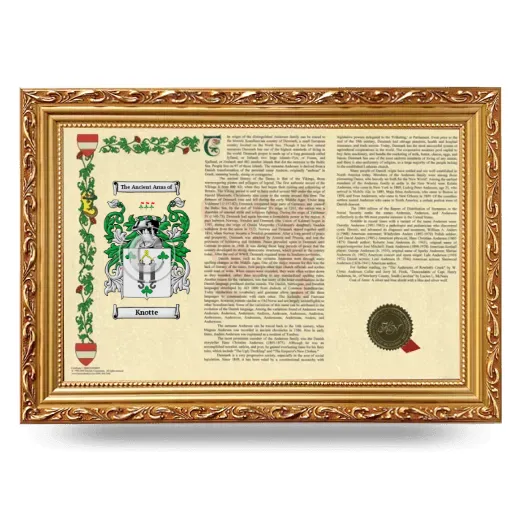 Knotte Armorial Landscape Framed - Gold