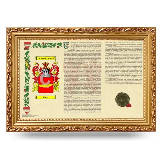 Knut Armorial Landscape Framed - Gold