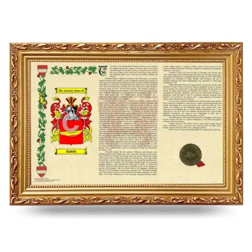 Knuth Armorial Landscape Framed - Gold