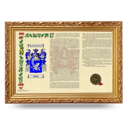 Knuth Armorial Landscape Framed - Gold