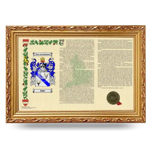 Knye Armorial Landscape Framed - Gold